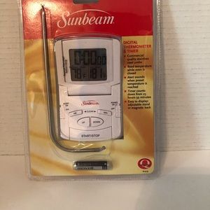 Sunbeam Digital Cooking Thermometer & Timer. Brand New.